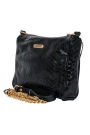 Current Boutique-Rebecca Minkoff - Black Embossed Crocodile Leather Crossbody Bag