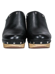 Current Boutique-Rebecca Minkoff - Black Leather Heeled Clog w/ Studs Sz 8