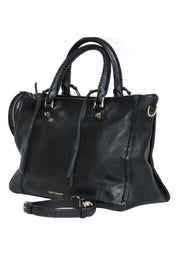 Current Boutique-Rebecca Minkoff - Black Pebbled Leather Convertible Satchel