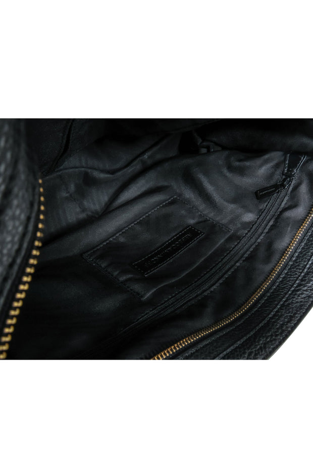 Current Boutique-Rebecca Minkoff - Black Pebbled Leather Convertible Satchel