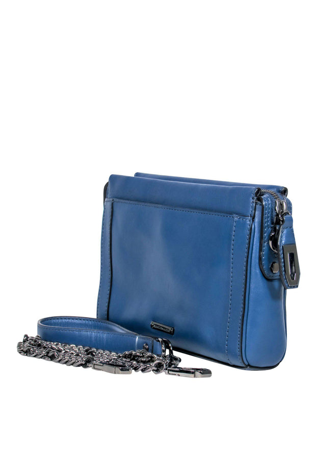 Current Boutique-Rebecca Minkoff - Dusty Blue Leather Chain Strap Crossbody