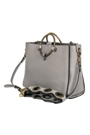 Current Boutique-Rebecca Minkoff - Grey Leather Convertible Crossbody Bag w/ Circle Handle