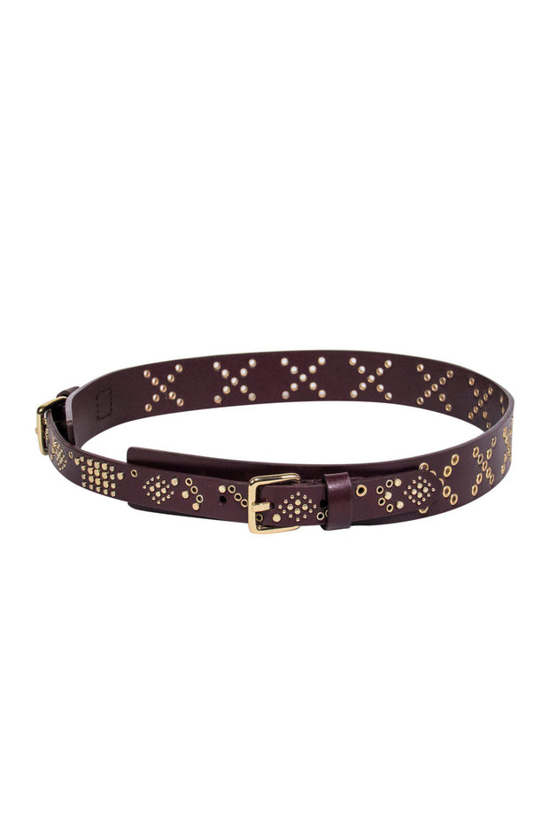 Current Boutique-Rebecca Minkoff - Maroon Studded Double Buckle Belt