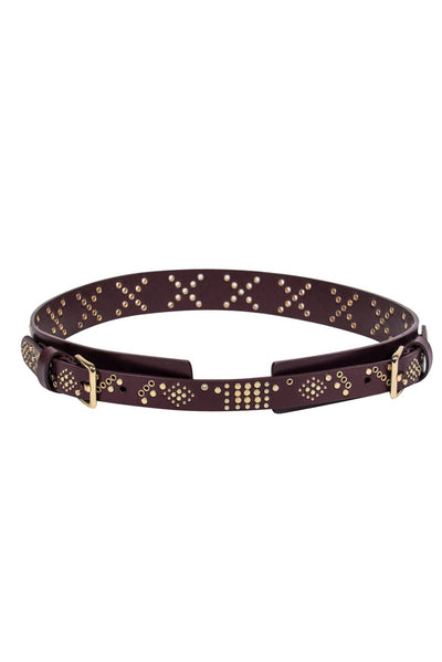 Current Boutique-Rebecca Minkoff - Maroon Studded Double Buckle Belt