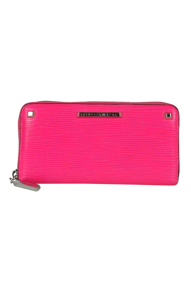 Current Boutique-Rebecca Minkoff - Neon Pink Textured Zip Wallet
