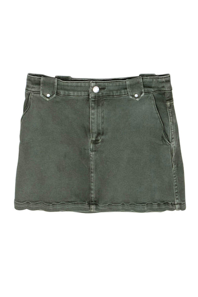 Current Boutique-Rebecca Minkoff - Olive Green Denim Miniskirt Sz 26