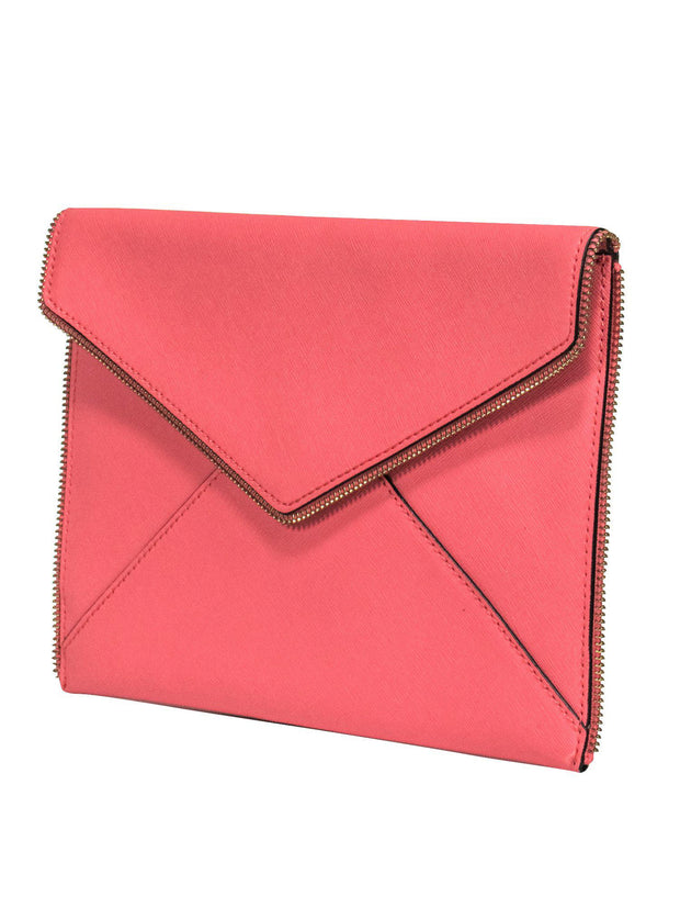 Current Boutique-Rebecca Minkoff - Pink Envelope Clutch w/ Zipper Detail