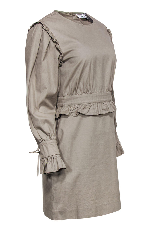 Current Boutique-Rebecca Minkoff - Sage Green Sheath Dress w/ Ruffle Trim Sz M