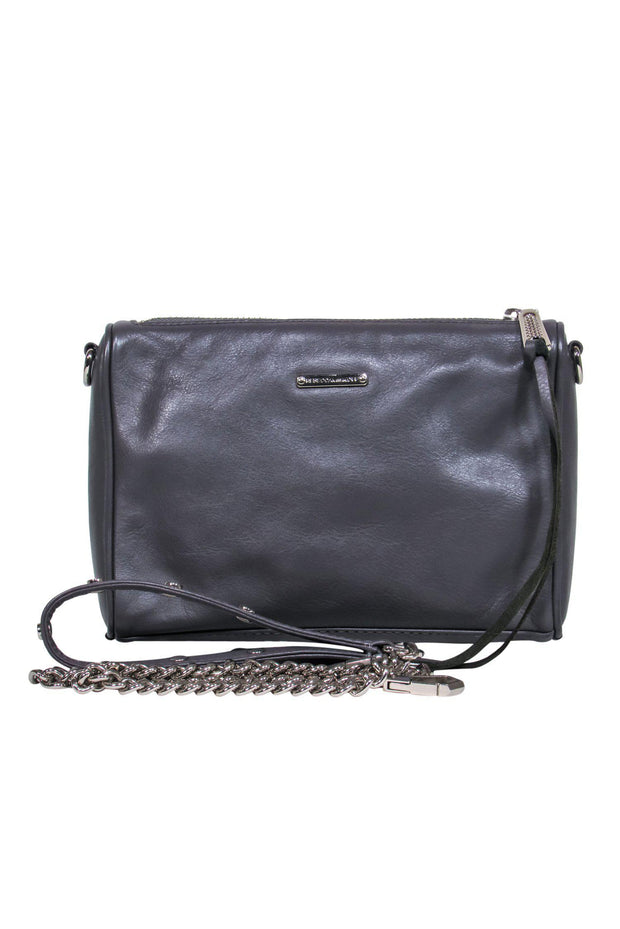 Current Boutique-Rebecca Minkoff - Slate Gray Leather Zippered Crossbody