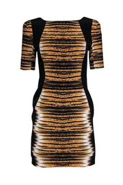 Current Boutique-Rebecca Minkoff - Tiger Print Silk Sheath Dress w/ Black Paneling Sz 0