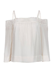 Current Boutique-Rebecca Minkoff - White Cold Shoulder Strappy Blouse w/ Eyelet Embroidery Sz XS