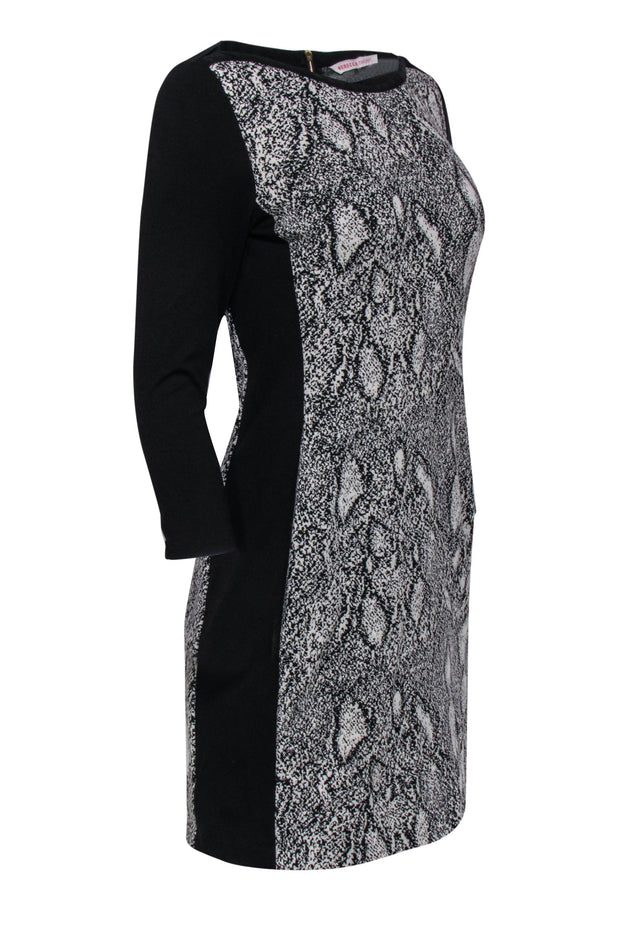 Current Boutique-Rebecca Taylor - Beige & Black Snakeskin Print Bodycon Dress Sz 4