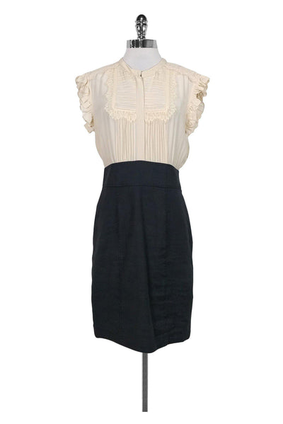Current Boutique-Rebecca Taylor - Beige w/ Grey Skirt Dress Sz 8