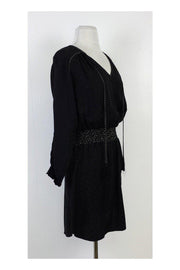 Current Boutique-Rebecca Taylor - Black Floral Print Silk Dress Sz 6