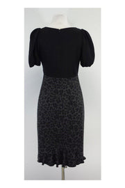 Current Boutique-Rebecca Taylor - Black & Grey Cheetah Print Sheath Dress Sz 8