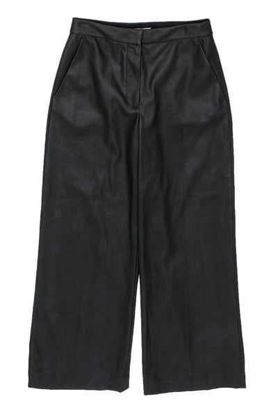 Current Boutique-Rebecca Taylor - Black Leather Wide-Leg Pants Sz 2