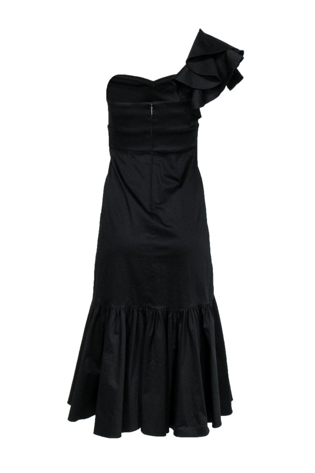 Current Boutique-Rebecca Taylor - Black One-Shoulder Fishtail Gown Sz 2