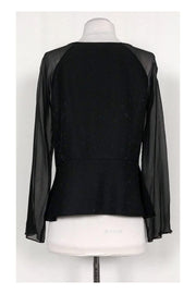 Current Boutique-Rebecca Taylor - Black Sheer Sleeved Top Sz 2