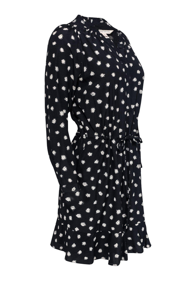 Current Boutique-Rebecca Taylor - Black Silk Dress w/ Floral Print Sz 4