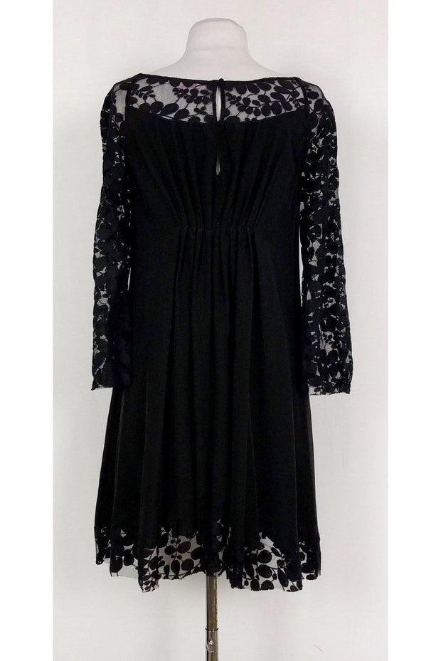 Current Boutique-Rebecca Taylor - Black Silk Lace Dress Sz 6