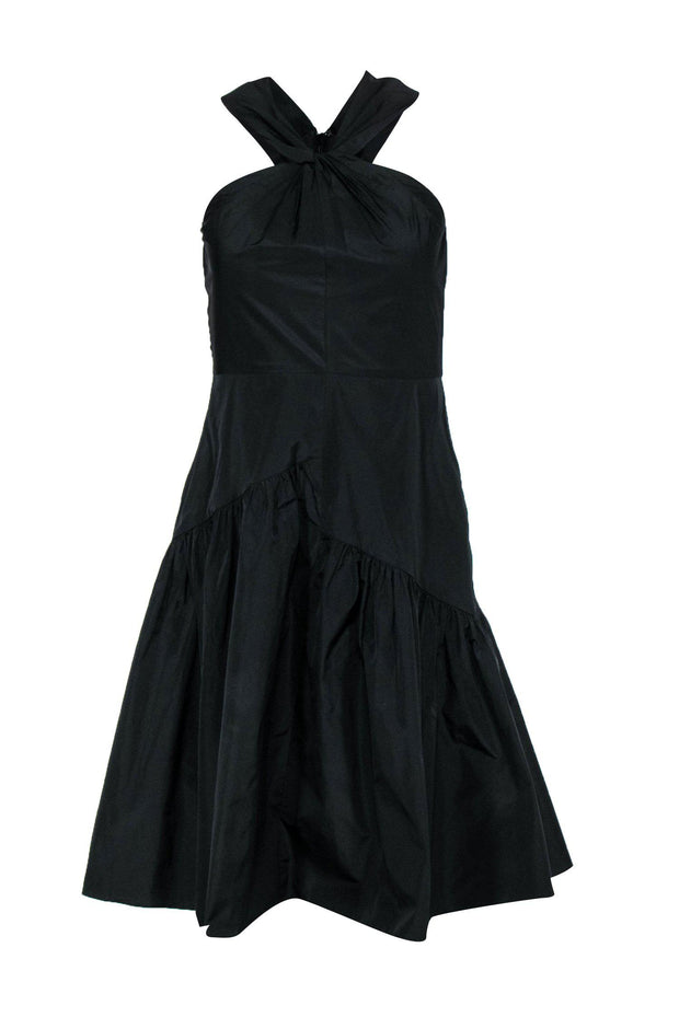 Current Boutique-Rebecca Taylor - Black Tiered Sleeveless Dress w/ High Twisted Neckline Sz 0