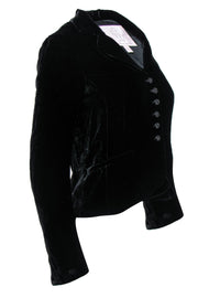 Current Boutique-Rebecca Taylor - Black Velvet Button Front Jacket Sz 6