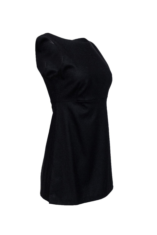 Current Boutique-Rebecca Taylor - Black Wool Mini Dress w/ Embellished Back Sz 8