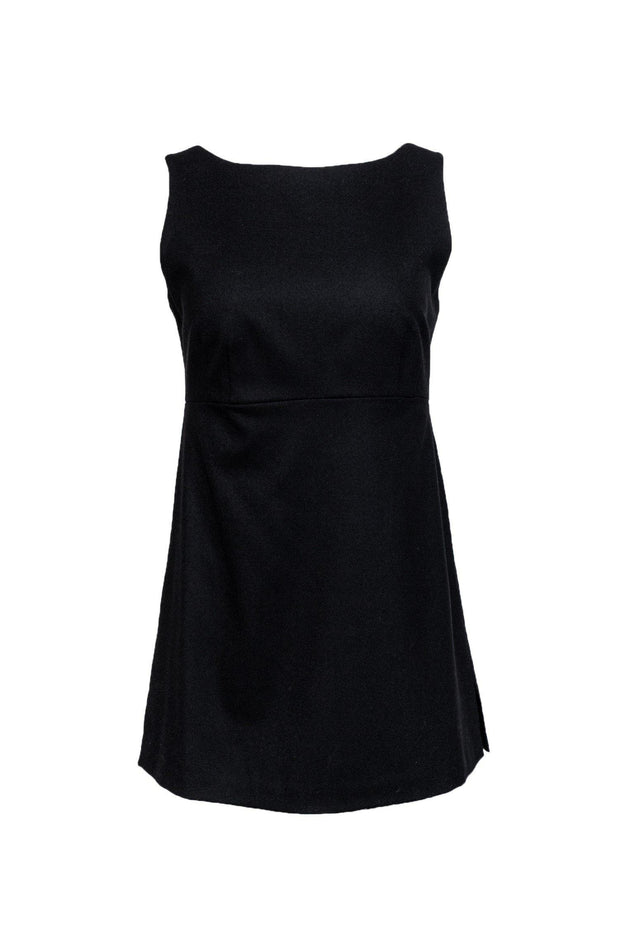 Current Boutique-Rebecca Taylor - Black Wool Mini Dress w/ Embellished Back Sz 8