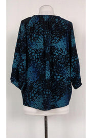 Current Boutique-Rebecca Taylor - Blue & Black Printed Blouse Sz 2
