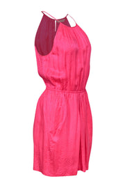 Current Boutique-Rebecca Taylor - Bright Pink Reptile Printed Silk Dress Sz S