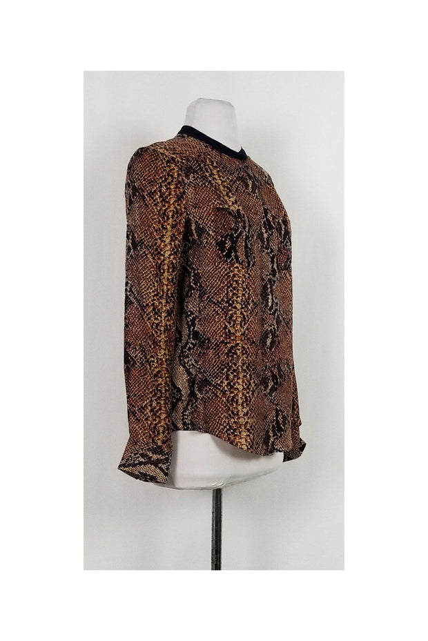 Current Boutique-Rebecca Taylor - Brown Snakeskin Print Top Sz 2