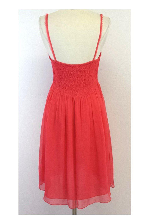 Current Boutique-Rebecca Taylor - Coral Pink Elastic Silk Dress Sz 6
