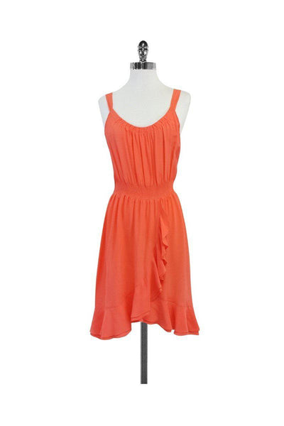 Current Boutique-Rebecca Taylor - Coral Silk Sleeveless Dress Sz 6