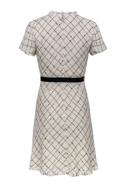 Current Boutique-Rebecca Taylor - Cream & Black Tweed Diamond Print Fit & Flare Dress Sz XS