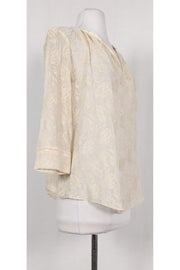 Current Boutique-Rebecca Taylor - Cream Embroidered Silk Top Sz 2