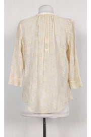 Current Boutique-Rebecca Taylor - Cream Embroidered Silk Top Sz 2