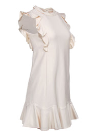 Current Boutique-Rebecca Taylor – Cream Ruffled Cap Sleeve Dress Sz 2