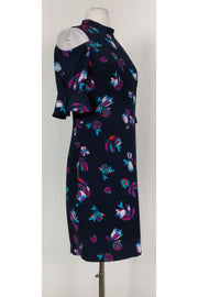 Current Boutique-Rebecca Taylor - Floral Navy Bell Sleeve Dress Sz 2