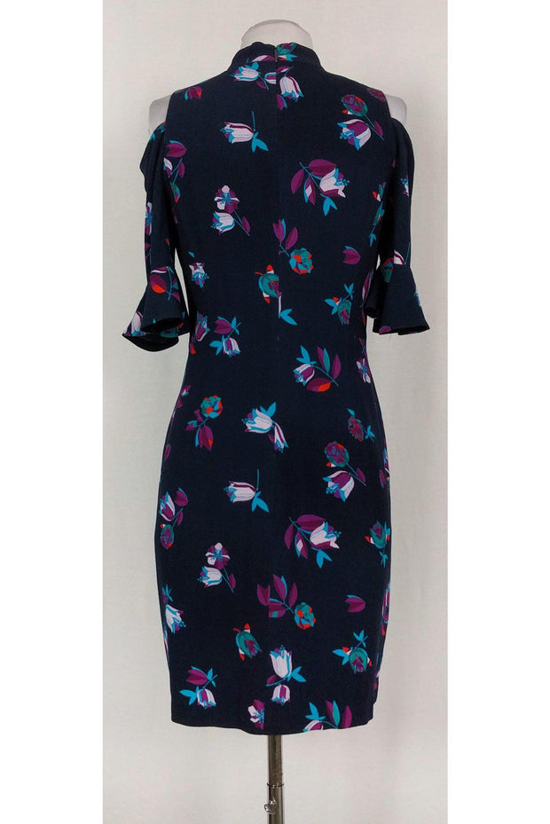 Current Boutique-Rebecca Taylor - Floral Navy Bell Sleeve Dress Sz 2