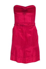 Current Boutique-Rebecca Taylor - Fuchsia Strapless Belted Dress Sz 4