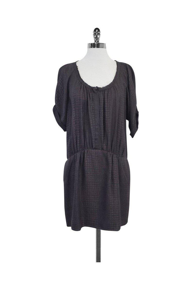 Current Boutique-Rebecca Taylor - Grey Animal Print Silk Dress Sz 8