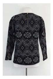 Current Boutique-Rebecca Taylor - Grey & Black Print Wool Shell Top Sz 4