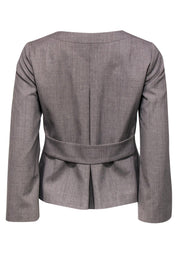 Current Boutique-Rebecca Taylor - Grey Cropped Jacket w/ Rosette Buttons Sz 6