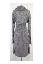 Current Boutique-Rebecca Taylor - Grey Leopard Print Wool Sweater Dress Sz M