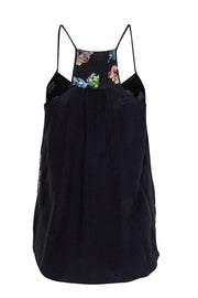 Current Boutique-Rebecca Taylor - Grey Silk Sequin Floral Tank Top Sz 4