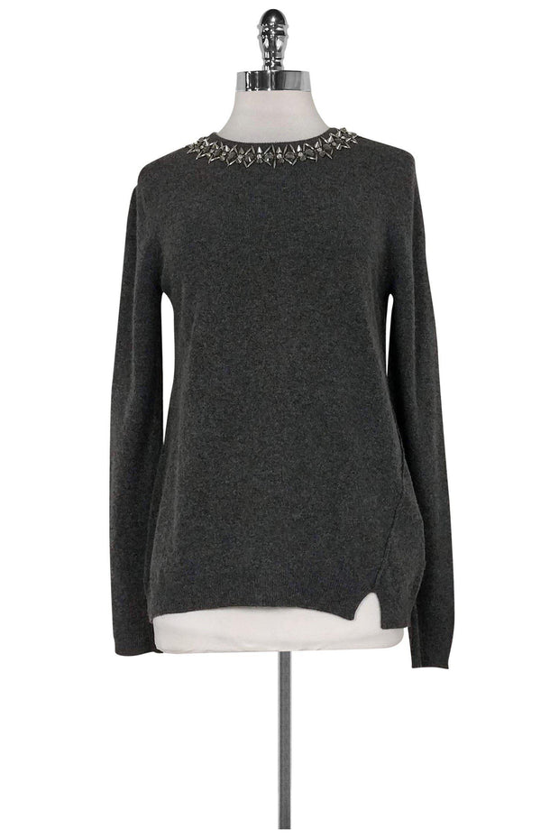 Current Boutique-Rebecca Taylor - Grey Sweater w/ Embellishment Sz M