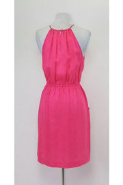 Current Boutique-Rebecca Taylor - Hot Pink Halter Neck Dress w/ Pockets Sz 2
