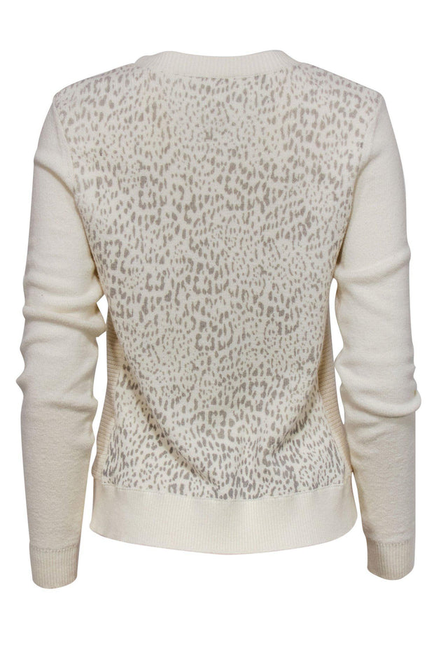 Current Boutique-Rebecca Taylor - Ivory & Grey Leopard Print Sweater Sz S