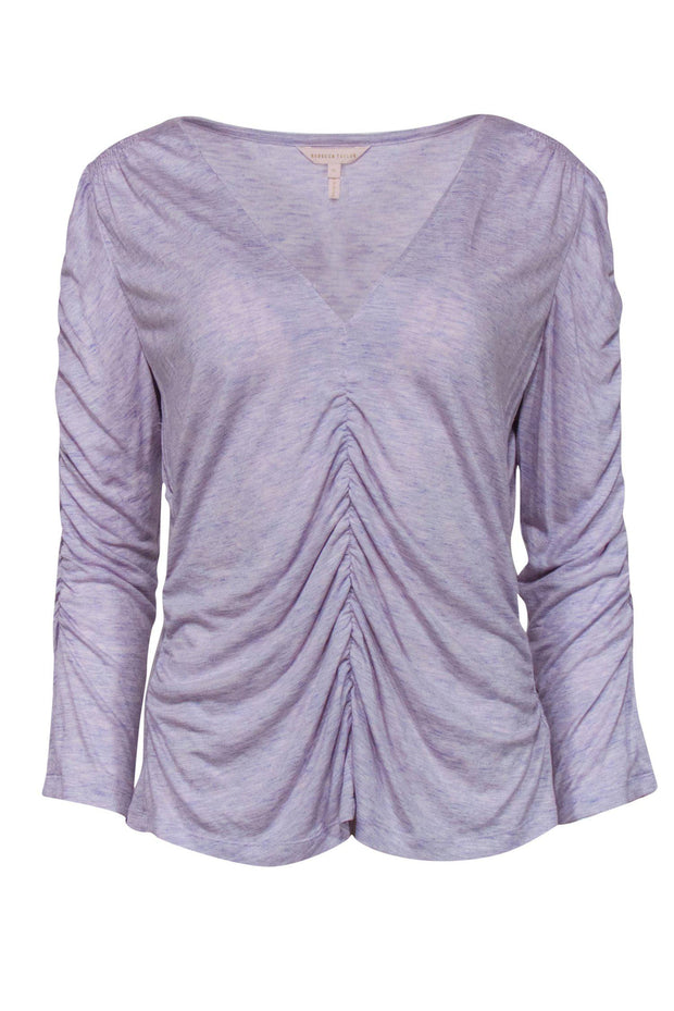 Current Boutique-Rebecca Taylor - Lavender Ruched Long Sleeve Top Sz XL