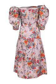 Current Boutique-Rebecca Taylor - Lilac Floral Cotton & Linen Off-the-Shoulder Maxi Dress Sz 4